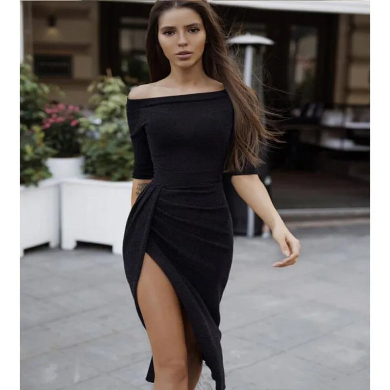 Summer Dresses Summer Women's Slash Neck Off Shoulder Half Sleeve Skinny Long Dress High Waist Slit Dress
Summer Dresses Summer Women's Slash Neck Off Shoulder Half Sleeve Skinny Long Dress High Waist Slit Dress