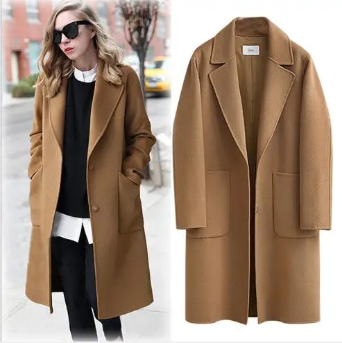 Office Lady Thickening Woolen Coat Women Fashion Casual Long Coat Turn Down Collar Outwear Warm Oversize Woolen Coat
Office Lady Thickening Woolen Coat Women Fashion Casual Long Coat Turn Down Collar Outwear Warm Oversize Woolen Coat