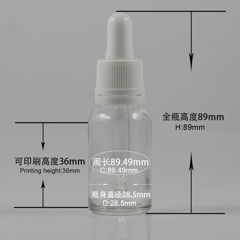 New style 15ml clear glass bottle with dropper empty essential oil bottles with Tamper-proof collar with white ruuber
New style 15ml clear glass bottle with dropper empty essential oil bottles with Tamper-proof collar with white ruuber