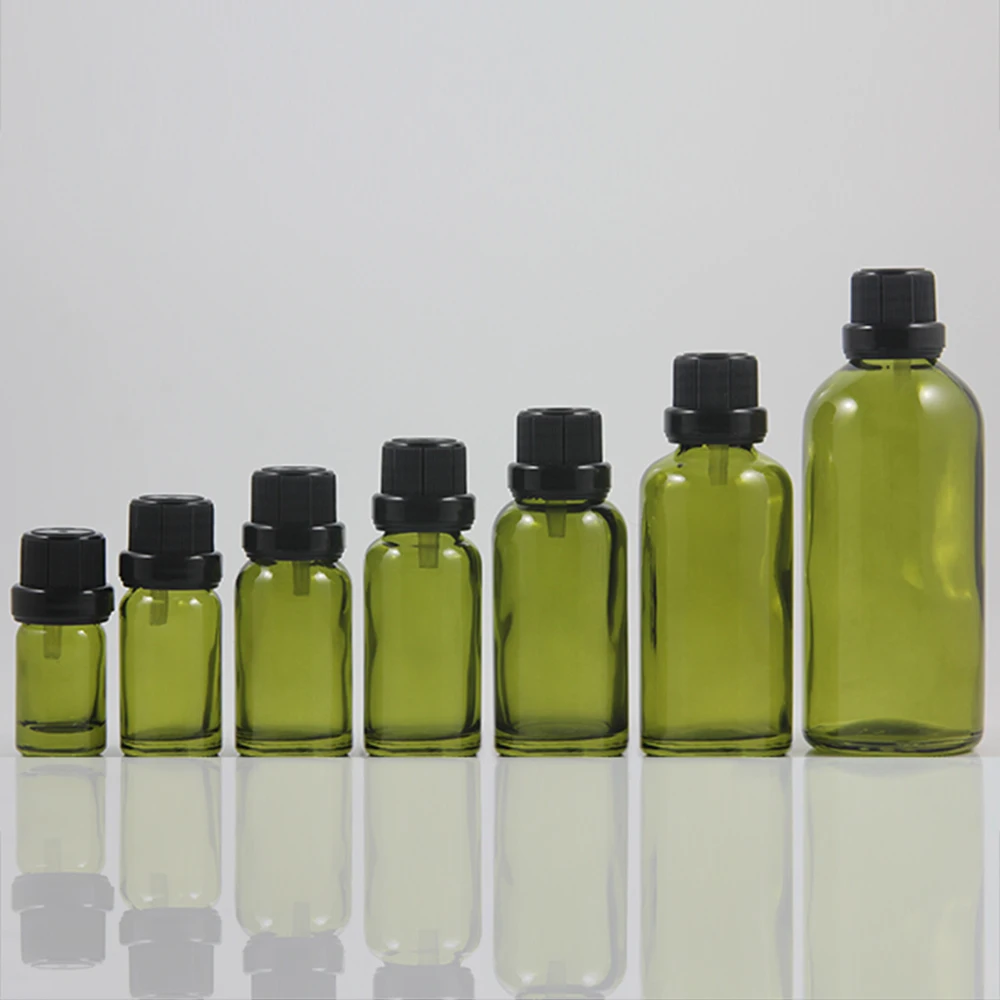 Luxury essential oil bottles 1 oz olive colour with black plastic screw cap for essential oil packaging
Luxury essential oil bottles 1 oz olive colour with black plastic screw cap for essential oil packaging