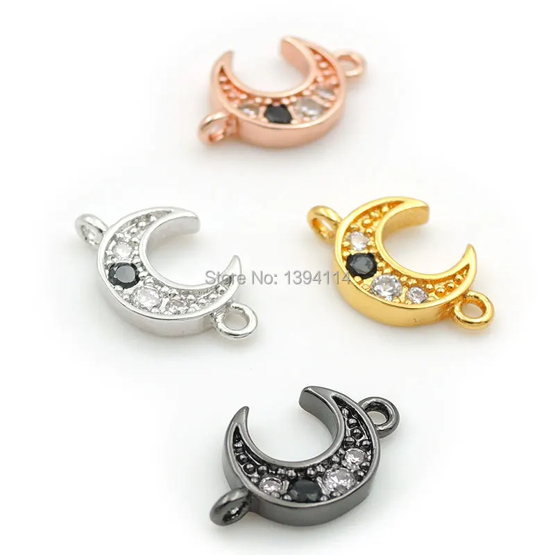 10*6*2mm Micro Pave Clear&Black CZ Crescent Connector Fit For Women As DIY Bracelets Accessory
10*6*2mm Micro Pave Clear&Black CZ Crescent Connector Fit For Women As DIY Bracelets Accessory