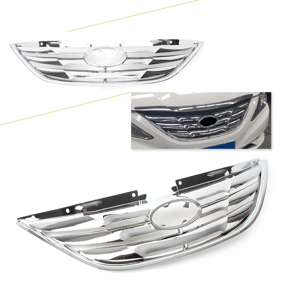 Решетка радиатора для автомобиля, для Hyundai Sonata, 2011, 2012, 2013, хромированная, АБС-пластик
Решетка радиатора для автомобиля, для Hyundai Sonata, 2011, 2012, 2013, хромированная, АБС-пластик