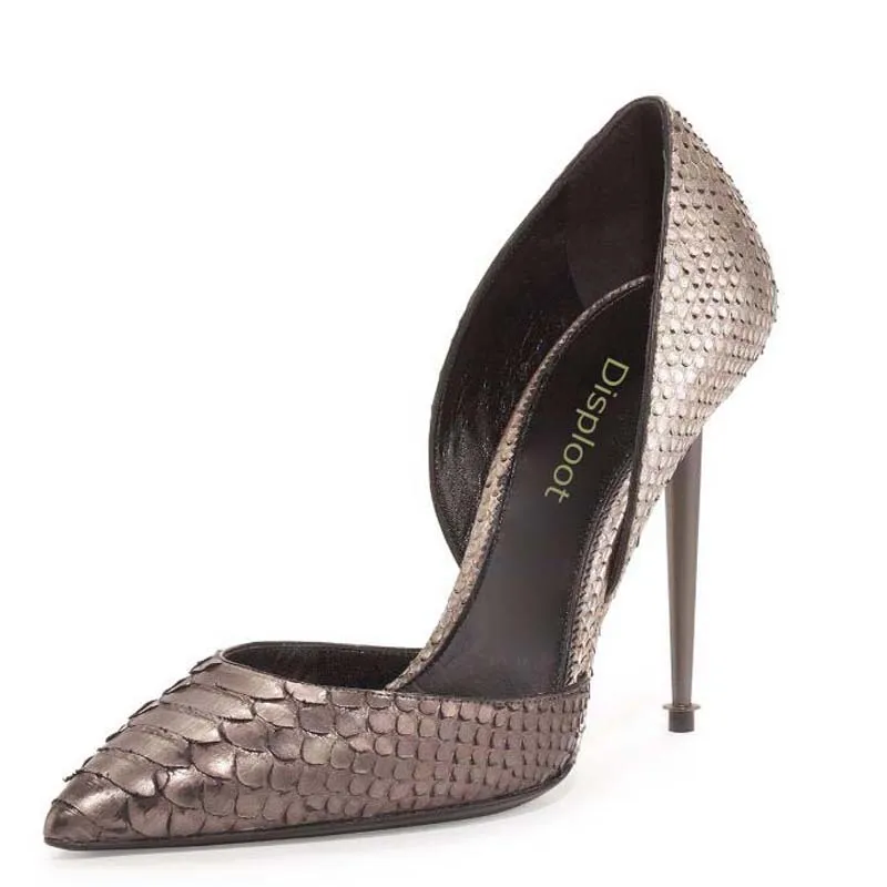 Sexy Metal Heel Python Leather Pumps Ladies Side Cut Pointed Toe High Heels Female Shiny Leather Stilettos Party Pumps
Sexy Metal Heel Python Leather Pumps Ladies Side Cut Pointed Toe High Heels Female Shiny Leather Stilettos Party Pumps