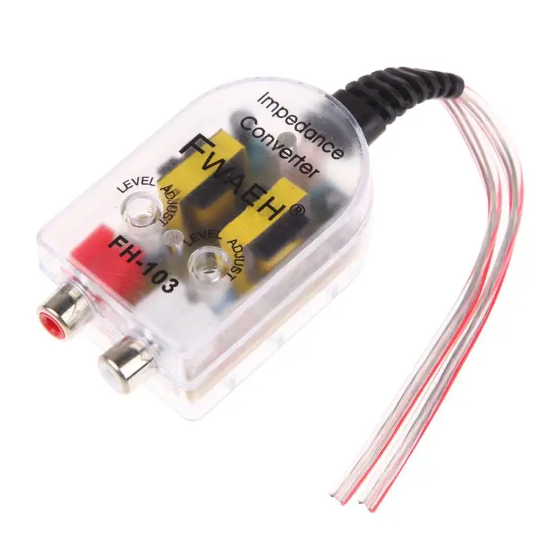 12V Universal Car Stero Radio Speaker High To Low RCA Line Audio Impedance Car Impedance Converter Free Drop Converter
12V Universal Car Stero Radio Speaker High To Low RCA Line Audio Impedance Car Impedance Converter Free Drop Converter