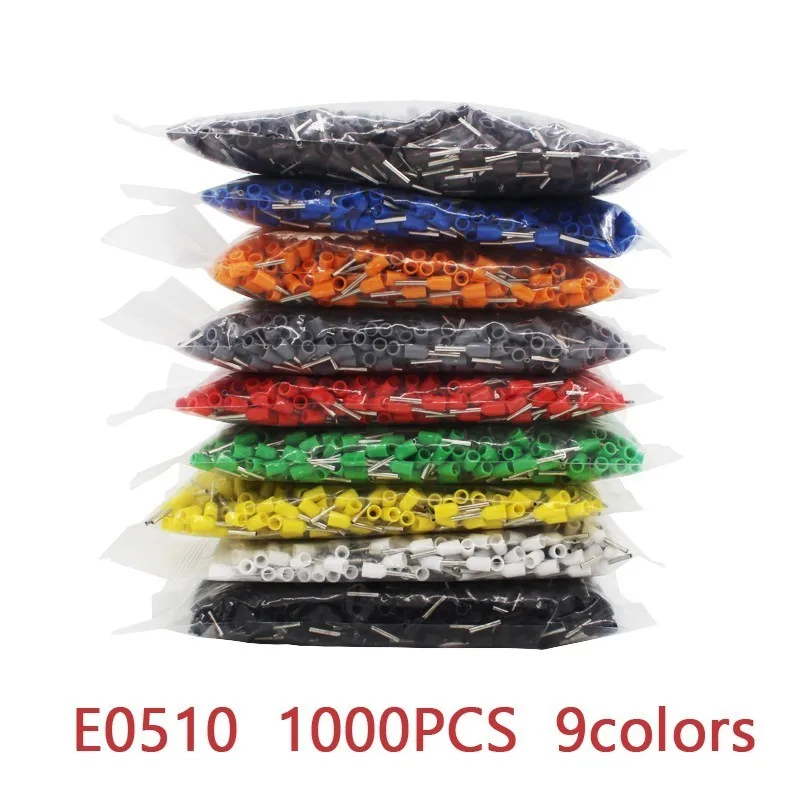 E0510 1000pcs/Pack Insulated Cord End Terminal Crimp Terminal Wire Connector Crimp Ferrules Crimping Terminals Tubular AWG #22
E0510 1000pcs/Pack Insulated Cord End Terminal Crimp Terminal Wire Connector Crimp Ferrules Crimping Terminals Tubular AWG #22