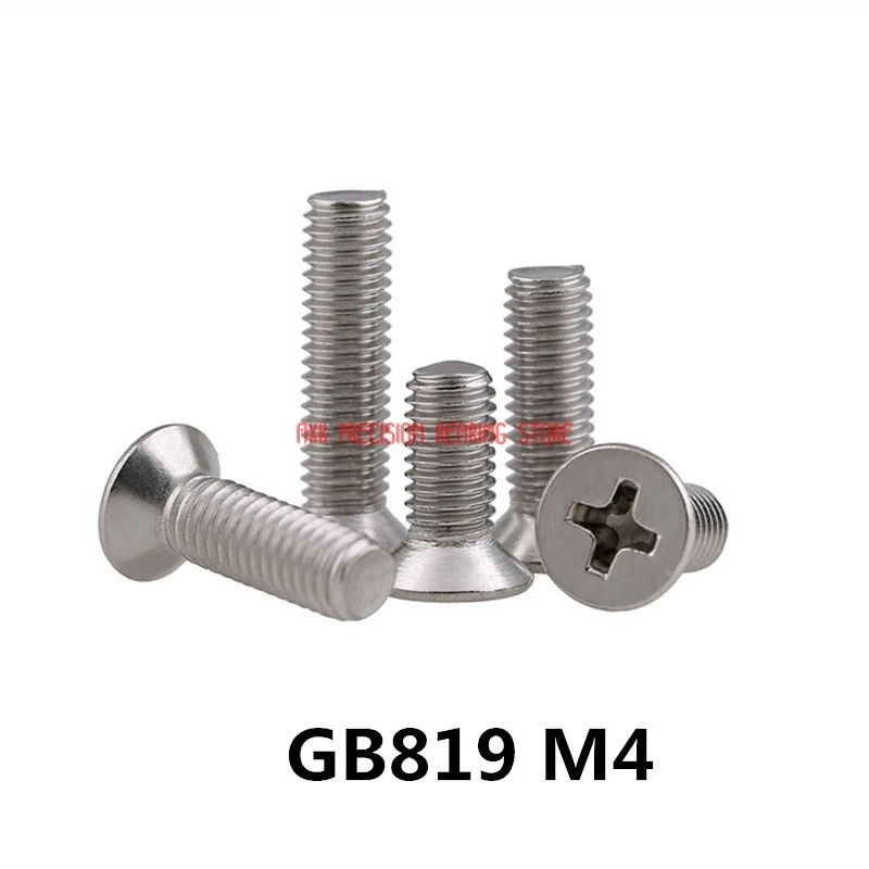 Vis 100pcs Gb819 M4 304 Stainless Steel Metric Thread Flat Head Cross Countersunk Screw M4*(6/8/10/12/14/16/18/20/25~80) Mm
Vis 100pcs Gb819 M4 304 Stainless Steel Metric Thread Flat Head Cross Countersunk Screw M4*(6/8/10/12/14/16/18/20/25~80) Mm