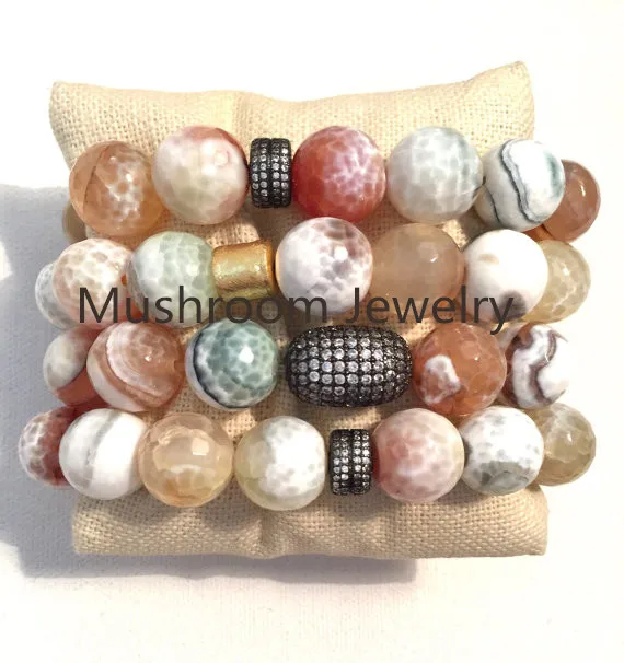Bohemia Gunmetal Pave Cz Beads Bean Fire Agates Bead Gold Accent Beads Stretch Stack Bracelet
Bohemia Gunmetal Pave Cz Beads Bean Fire Agates Bead Gold Accent Beads Stretch Stack Bracelet