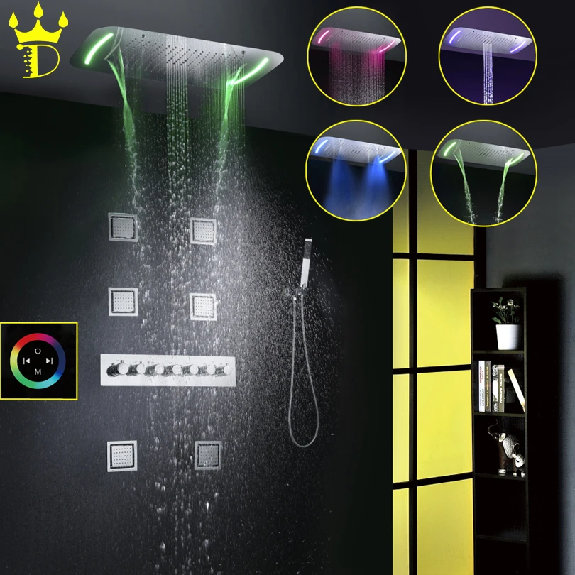 DISGOD Bathroom Shower Set Accessories Thermostatic Mixer Tap Touch Panel LED Shower Head Waterfall Rainfall Bath Shower Faucet
DISGOD Bathroom Shower Set Accessories Thermostatic Mixer Tap Touch Panel LED Shower Head Waterfall Rainfall Bath Shower Faucet