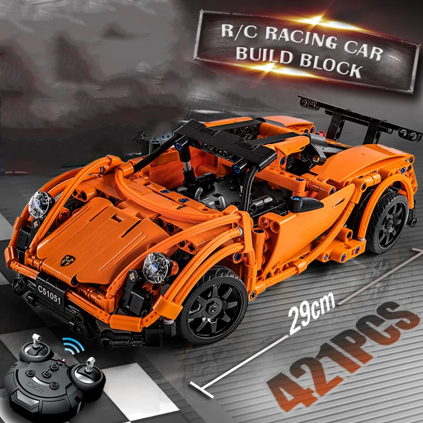 421PCS Super Racing RC Car Model Building Blocks Set with Rechargeable Battery Brick Compatible Major Brands Toys Gift kid Boy
421PCS Super Racing RC Car Model Building Blocks Set with Rechargeable Battery Brick Compatible Major Brands Toys Gift kid Boy