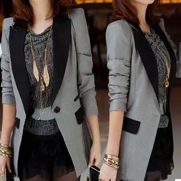 XXXL New fashion spring summer women outerwear slim long blazer black gray Office Lady coat
XXXL New fashion spring summer women outerwear slim long blazer black gray Office Lady coat