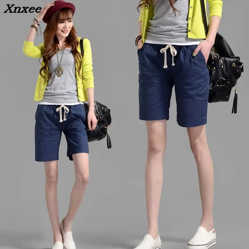 Summer women shorts fashion casual linen shorts elastic waist shorts with pockets Xnxee
Summer women shorts fashion casual linen shorts elastic waist shorts with pockets Xnxee