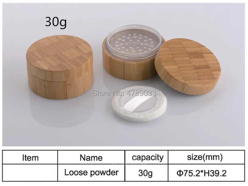 10pcs 30g Powder Box Cosmetic Container Bamboo Empty Refillable Cosmetic Jar Pot Loose Face Powder Sifter Case Travel Wholesale
10pcs 30g Powder Box Cosmetic Container Bamboo Empty Refillable Cosmetic Jar Pot Loose Face Powder Sifter Case Travel Wholesale