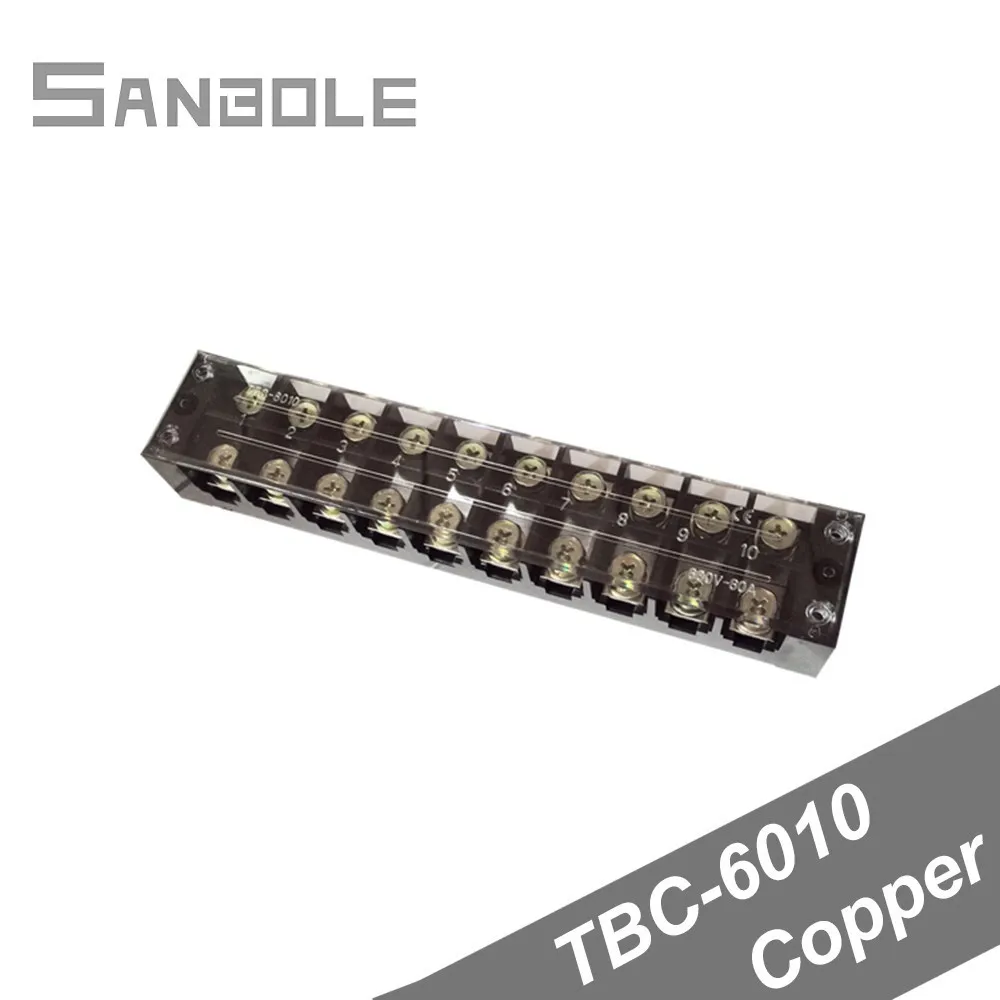 Terminal blocks TBC-6010 Electrical Fixed Type Connection Dual Row Connector with cover screws Plate 60A 600V 10P 0.5-10mm2
Terminal blocks TBC-6010 Electrical Fixed Type Connection Dual Row Connector with cover screws Plate 60A 600V 10P 0.5-10mm2