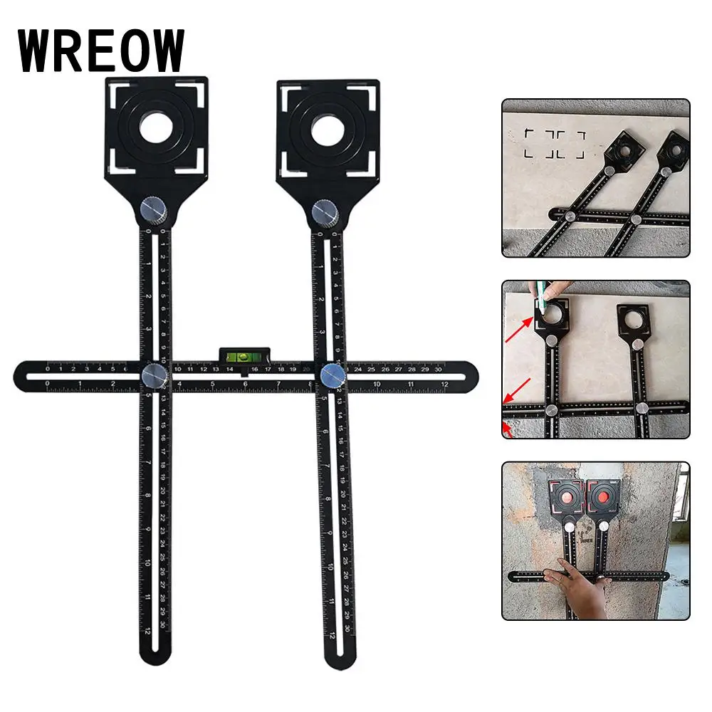 Dual-head Drill Hole Locator tool Adjustable Position Ruler Fixed Measuring Protractor Universal Tile Marble Glass Opening Hole
Dual-head Drill Hole Locator tool Adjustable Position Ruler Fixed Measuring Protractor Universal Tile Marble Glass Opening Hole
