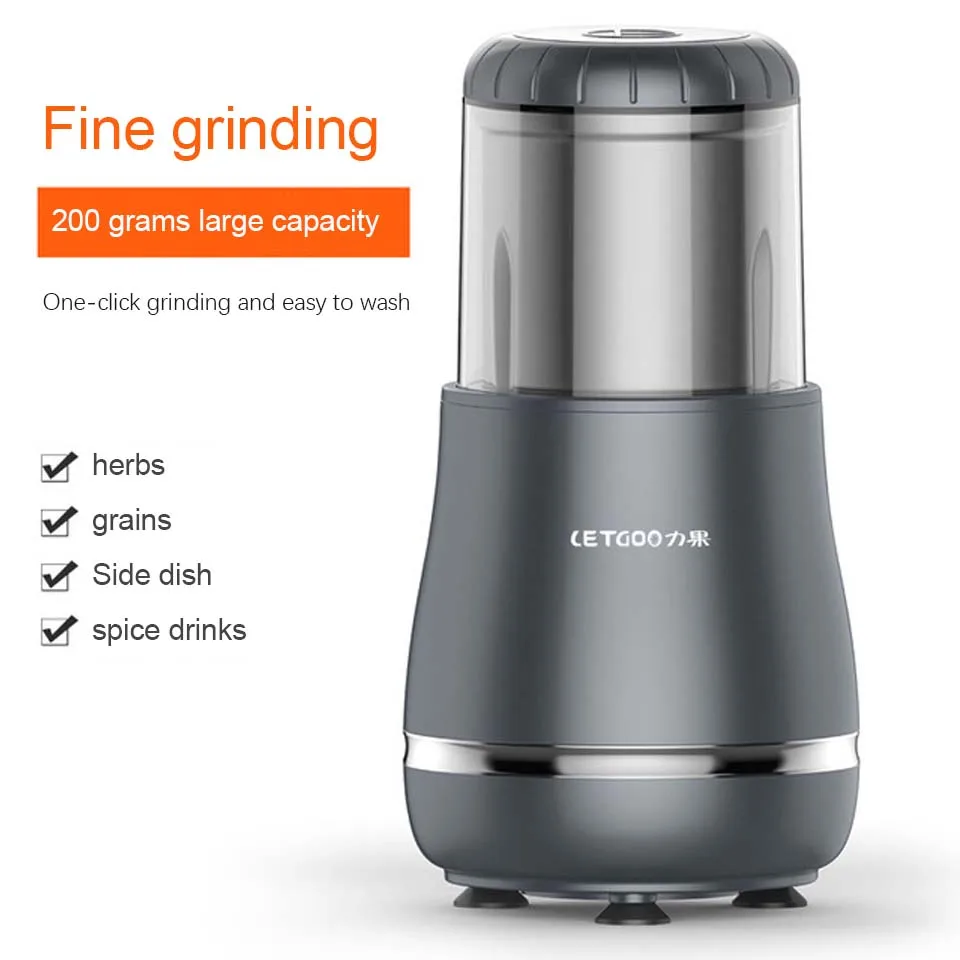 200g Big Capacity Electric Coffee Grinder for Salt Pepper Grinder Powerful high grains speed Spice coffee bean Grinding Machine
200g Big Capacity Electric Coffee Grinder for Salt Pepper Grinder Powerful high grains speed Spice coffee bean Grinding Machine