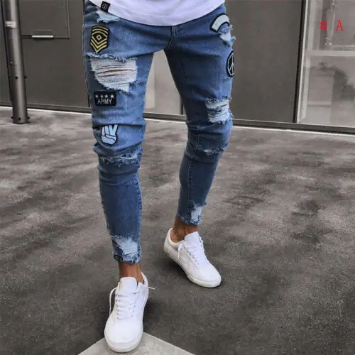 Fashionable New Men's Skinny Slim Jeans Rip Pant Distress Frayed Biker Stretch Denim Jeans Pant Hot
Fashionable New Men's Skinny Slim Jeans Rip Pant Distress Frayed Biker Stretch Denim Jeans Pant Hot