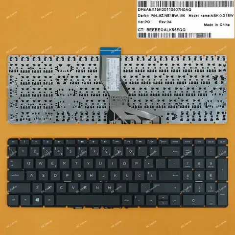 New PO Portuguese Teclado Keyboard for HP home 15-bs000 15-bs109np 15-bs112np 15-bs117np 15-bs118np 15-bs000np Black, NO Frame