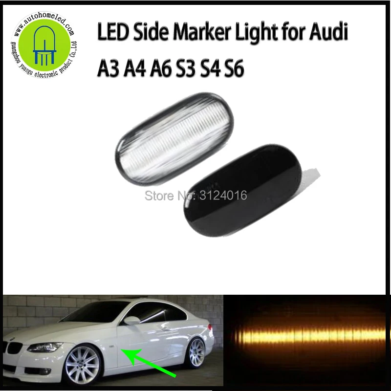 2x Repeater Sequential Blinker Led Turn Signal Indicator Side Marker Light Lamp for Audi A3 S3 A4 AS4 RS4 RS5 A6 S6 Sidelight
2x Repeater Sequential Blinker Led Turn Signal Indicator Side Marker Light Lamp for Audi A3 S3 A4 AS4 RS4 RS5 A6 S6 Sidelight