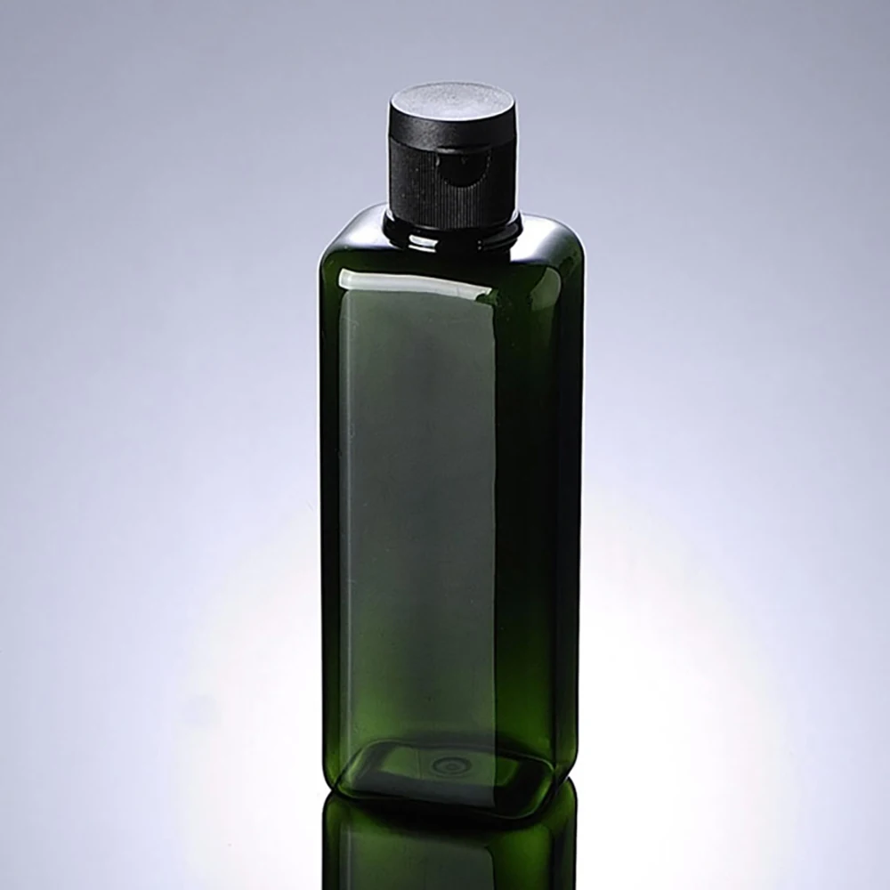 Wholesale 200ml green square refillable PET bottles for shampoo,shower gel cosmetic plastic bottles with flip top cap
Wholesale 200ml green square refillable PET bottles for shampoo,shower gel cosmetic plastic bottles with flip top cap