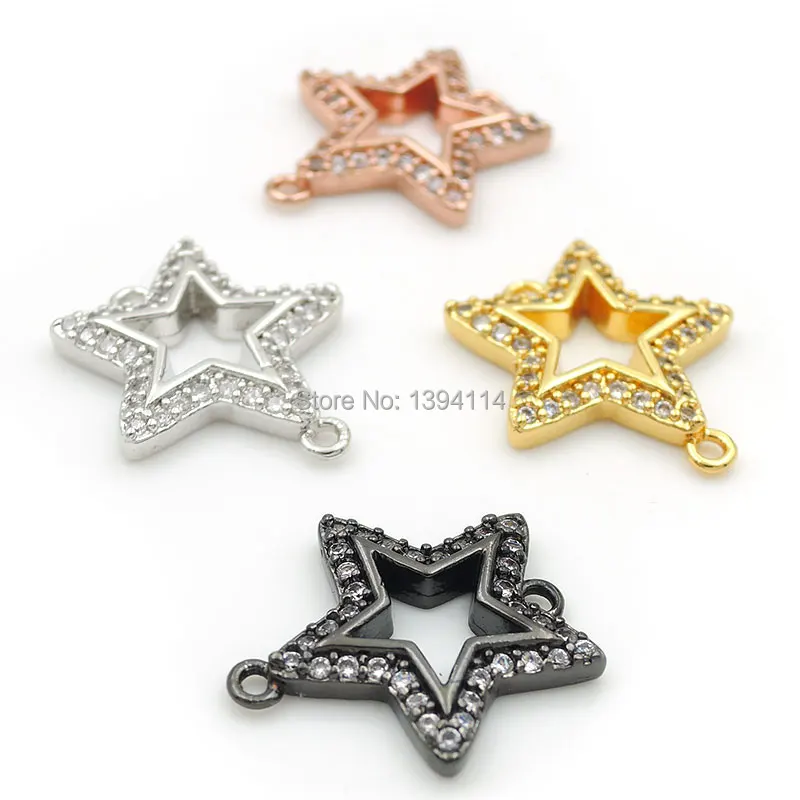 15*15*2mm Micro Pave Clear CZ Hollow Star Connector Fit For Women As DIY Bracelets Accessory
15*15*2mm Micro Pave Clear CZ Hollow Star Connector Fit For Women As DIY Bracelets Accessory