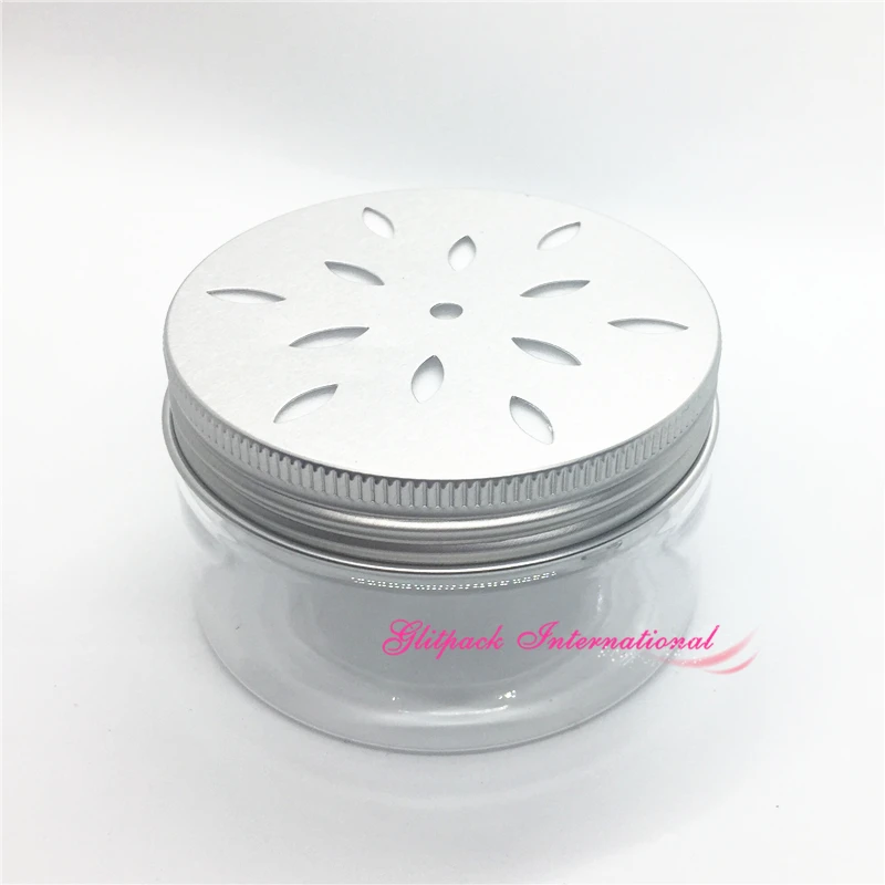 50pcs/lot 100g PET Clear recycling pet bottles cosmetics package Parfume Containers,Bath Salt Soap Jars with Hollow Metal Lids
50pcs/lot 100g PET Clear recycling pet bottles cosmetics package Parfume Containers,Bath Salt Soap Jars with Hollow Metal Lids