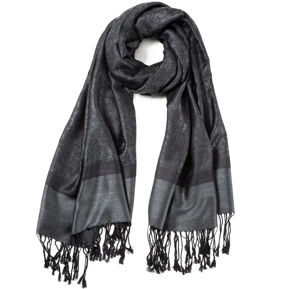 Pashimina Silk Paisley Scarf Women Warp Winter Spring Autumn Shawl Cashmere Hijab Long Comfortable Soft Large Dark Grey Black
Pashimina Silk Paisley Scarf Women Warp Winter Spring Autumn Shawl Cashmere Hijab Long Comfortable Soft Large Dark Grey Black