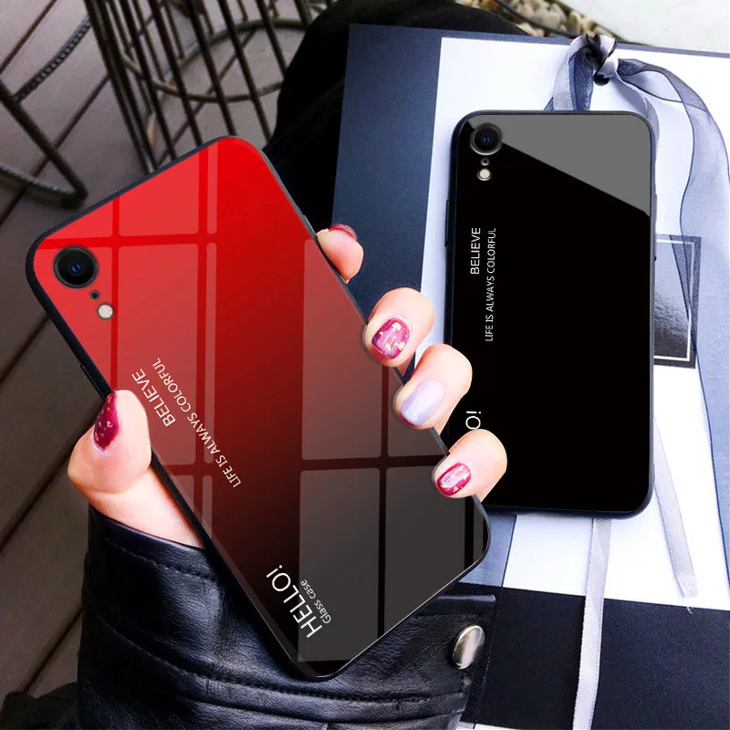 For iPhone 8 Luxury Glass Phone Case for iPhone XR XS Max Case Gradient 9H Tempered Glass Case for X 7 6 S 6s Plus Cover Coque
For iPhone 8 Luxury Glass Phone Case for iPhone XR XS Max Case Gradient 9H Tempered Glass Case for X 7 6 S 6s Plus Cover Coque
