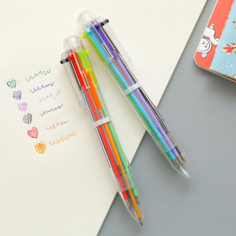 Novelty Multicolor Ballpoint Pen Multifunction 6 Colorful Stationery Creative School Office Supplies For Children
Novelty Multicolor Ballpoint Pen Multifunction 6 Colorful Stationery Creative School Office Supplies For Children