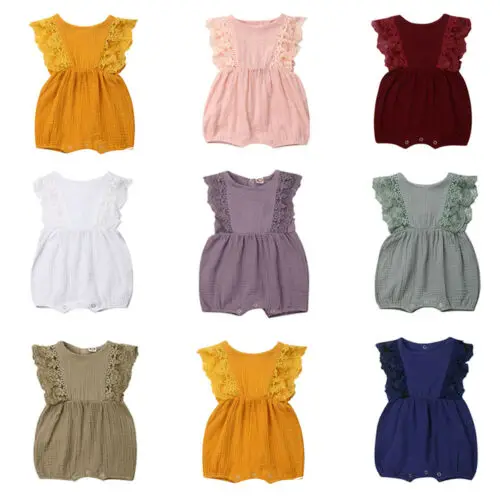 Summer Baby Girl Rompers Newborn Baby Clothes Toddler Flare Sleeve Solid Lace Design Romper Jumpsuit with Headband One-Pieces
Summer Baby Girl Rompers Newborn Baby Clothes Toddler Flare Sleeve Solid Lace Design Romper Jumpsuit with Headband One-Pieces