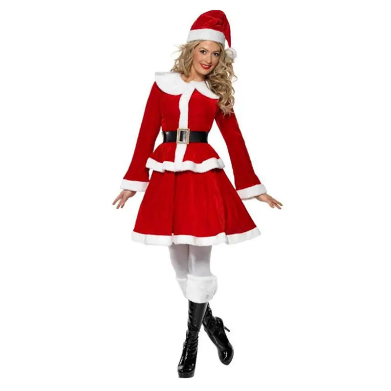 Adult Women Christmas Costumes Women Christmas Santa Claus Cosplay Costumes for Adults Uniform Stage Costume
Adult Women Christmas Costumes Women Christmas Santa Claus Cosplay Costumes for Adults Uniform Stage Costume
