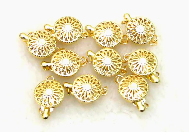 Wholesale 10X 12mm Gold Color Round sun flower Shape Single strings Clasp-gp27 wholesale/retail Free ship
Wholesale 10X 12mm Gold Color Round sun flower Shape Single strings Clasp-gp27 wholesale/retail Free ship
