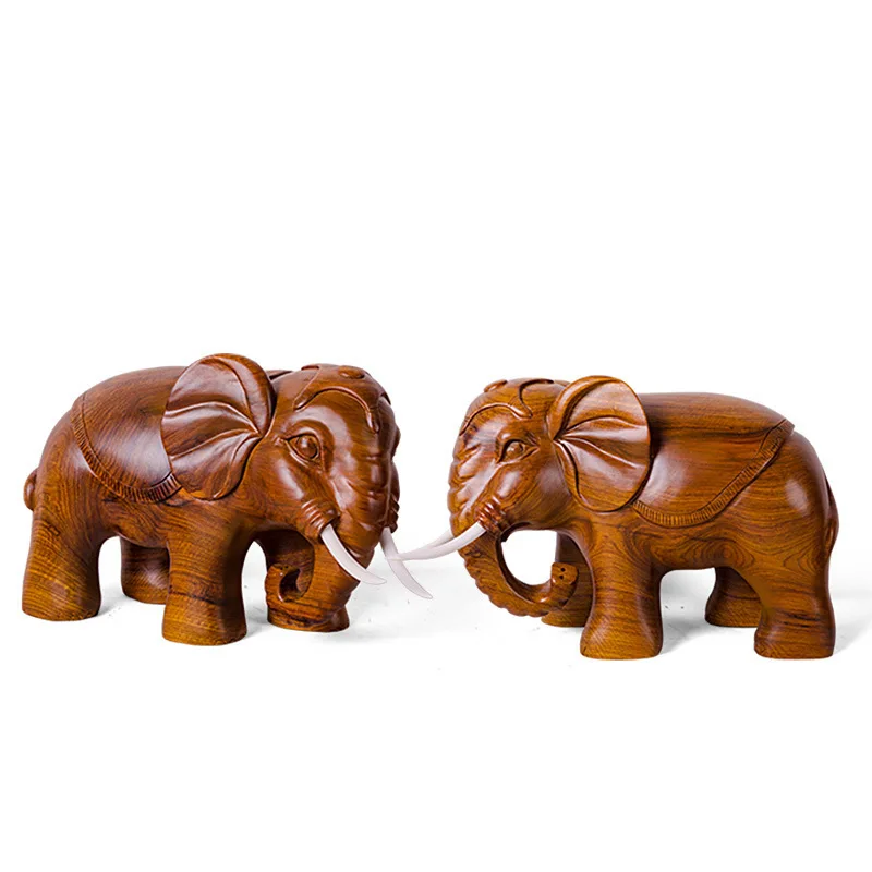 Shengwei of hand carved king-size elephant African pear ornaments one pair of high-end desktops 47cm long
Shengwei of hand carved king-size elephant African pear ornaments one pair of high-end desktops 47cm long