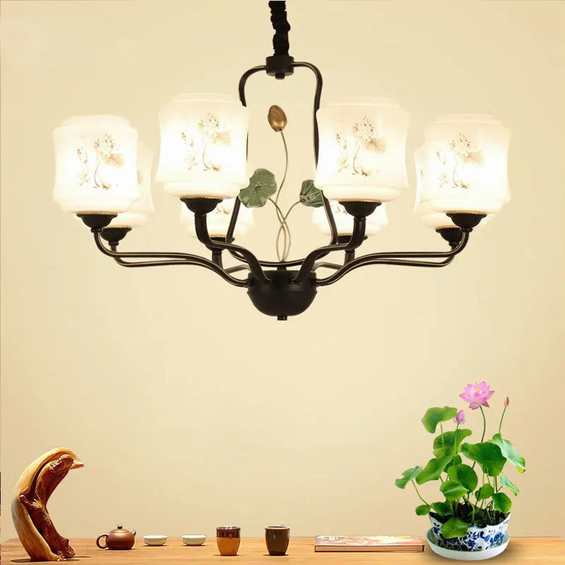 New Chinese glass lampshade chandelier living room lighting large chandelier restaurant bedroom creative personality lamp
New Chinese glass lampshade chandelier living room lighting large chandelier restaurant bedroom creative personality lamp