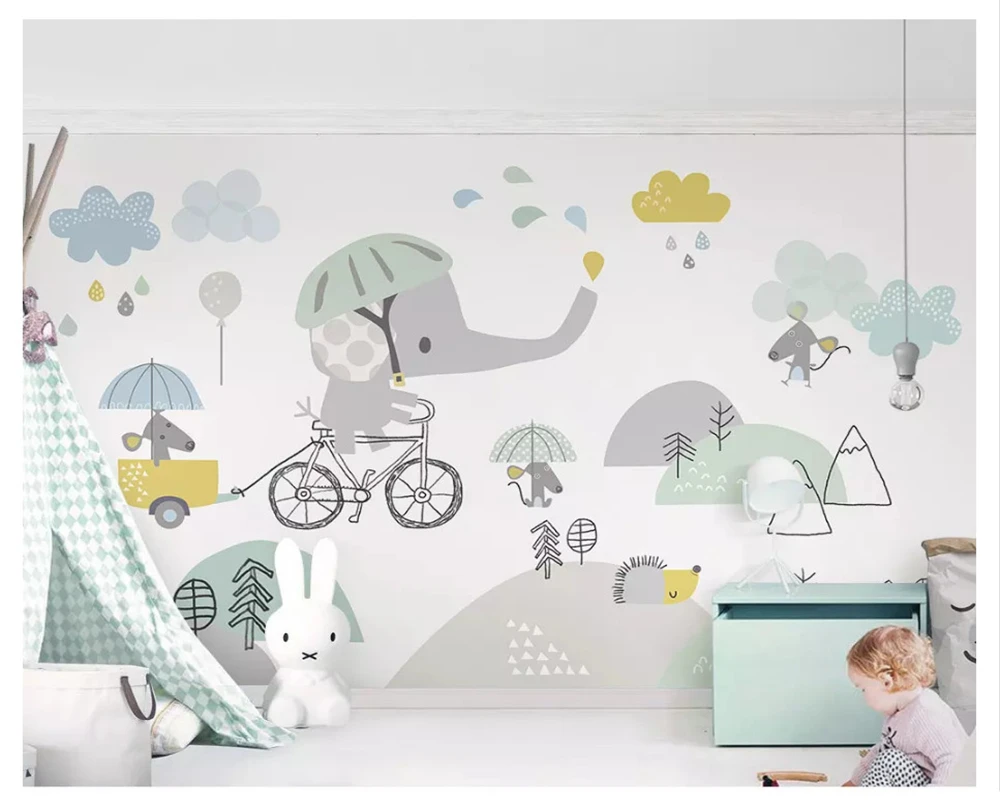 beibehang Custom fashion personality silky papel de parede 3d wallpaper color hand-painted elephant children's room background
beibehang Custom fashion personality silky papel de parede 3d wallpaper color hand-painted elephant children's room background