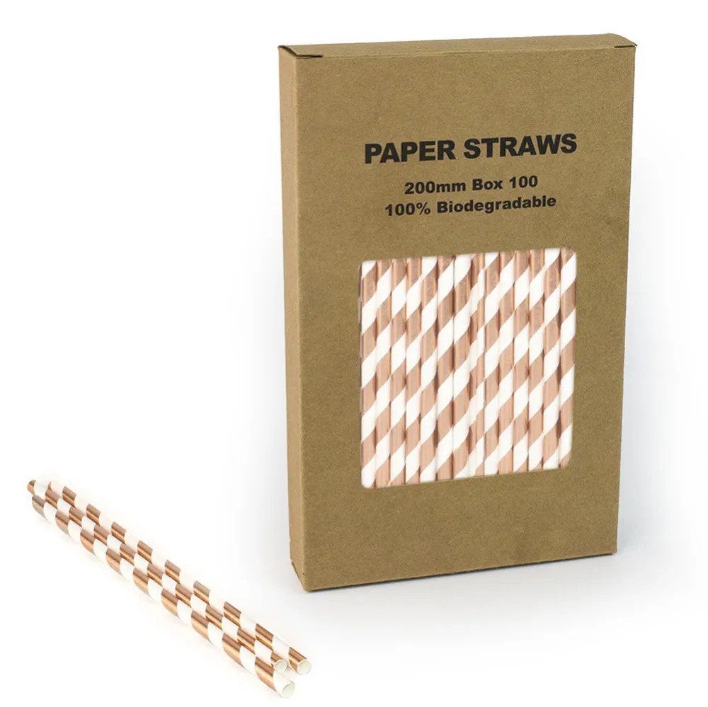 100 Pcs/Box Foil Rose Gold Stripe Paper Straws Bulk,Bridal Baby Shower Wedding 1st Birthday Party Bar Striped Drinking Straws
100 Pcs/Box Foil Rose Gold Stripe Paper Straws Bulk,Bridal Baby Shower Wedding 1st Birthday Party Bar Striped Drinking Straws