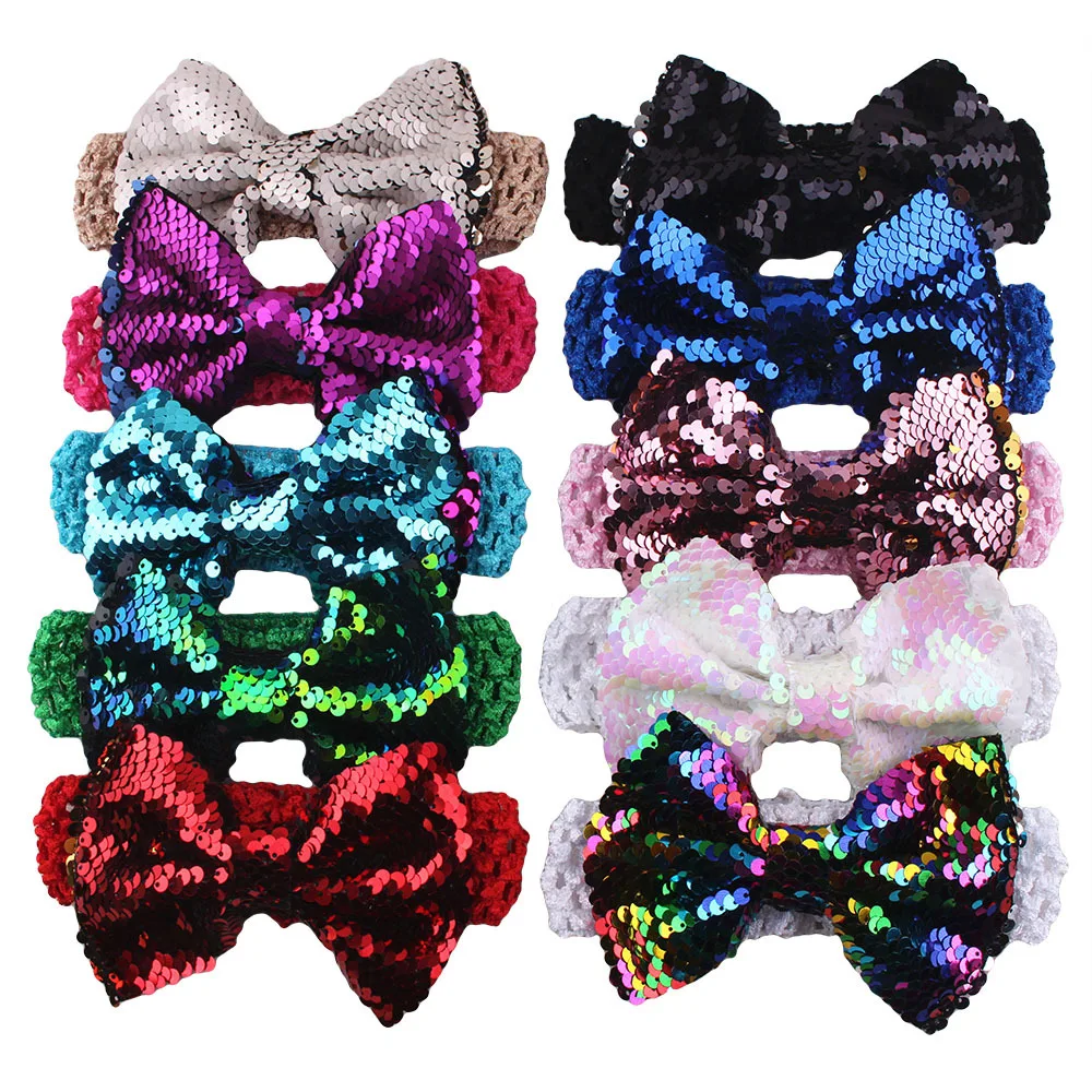 10pcs 2018 Glitter Double-Side Sequin Bows Hair Bow Head Wrap Turban Knitted Headband For Kids Party Hair Accessories
10pcs 2018 Glitter Double-Side Sequin Bows Hair Bow Head Wrap Turban Knitted Headband For Kids Party Hair Accessories