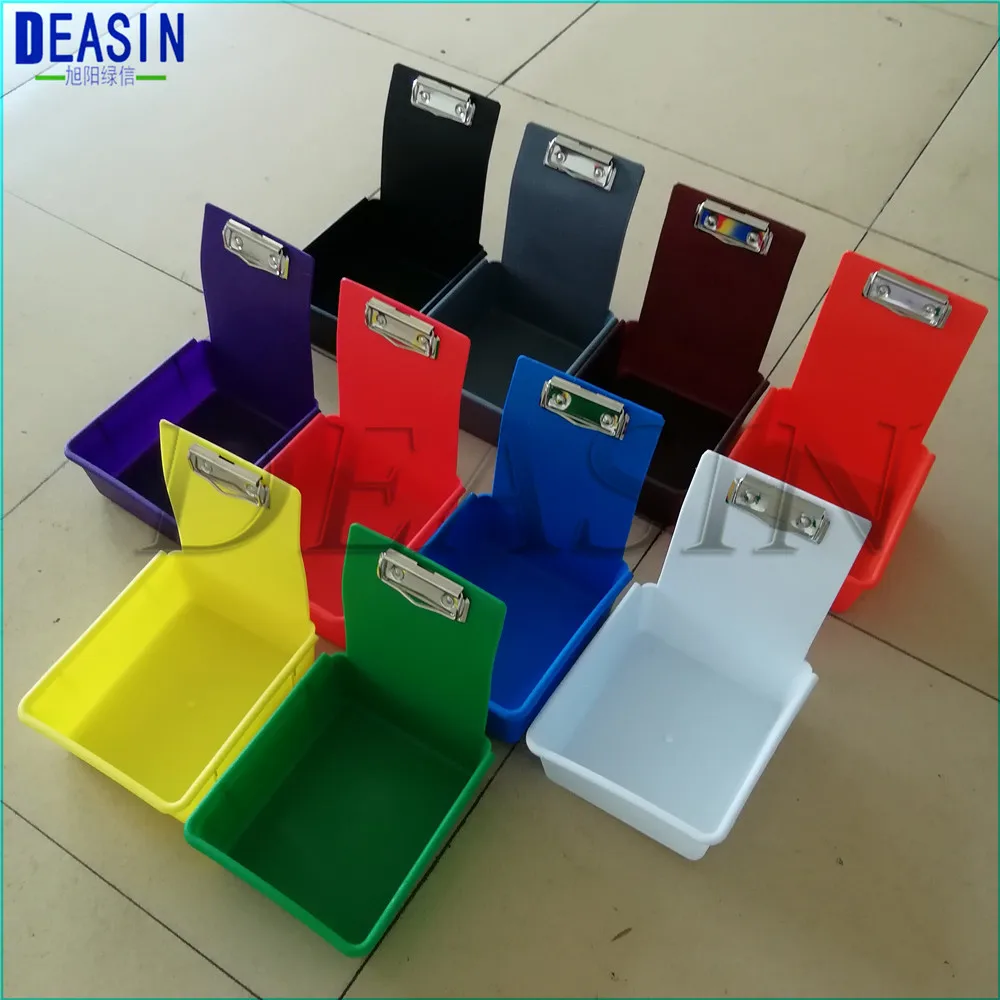 10 pcs/lot Multicolor Dental Lab Tools Dental Neaten Case Colorful Dental Work Pans with Clip Holder
10 pcs/lot Multicolor Dental Lab Tools Dental Neaten Case Colorful Dental Work Pans with Clip Holder