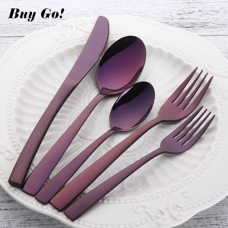 20pcs Western Dinnerware Set Stainless Steel Good Mirror Polishing Purple Plated Metal Dinner Knife Fork Salad Fork Teaspoon Set
20pcs Western Dinnerware Set Stainless Steel Good Mirror Polishing Purple Plated Metal Dinner Knife Fork Salad Fork Teaspoon Set