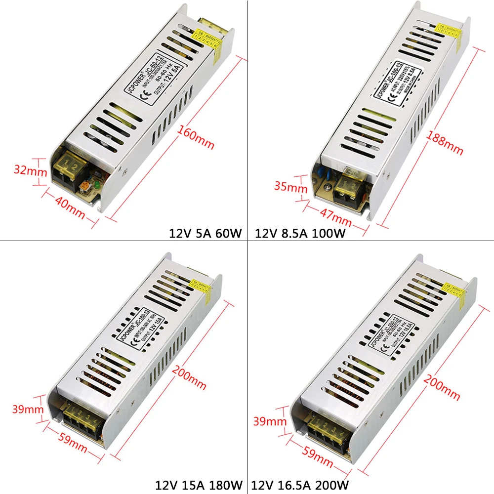 DC12V 5A/8.5A/10A12.5A/15A/16,5A/20A/30A Длинный трансформатор освещения Светодиодная лента Импульсный источник питания
DC12V 5A/8.5A/10A12.5A/15A/16,5A/20A/30A Длинный трансформатор освещения Светодиодная лента Импульсный источник питания