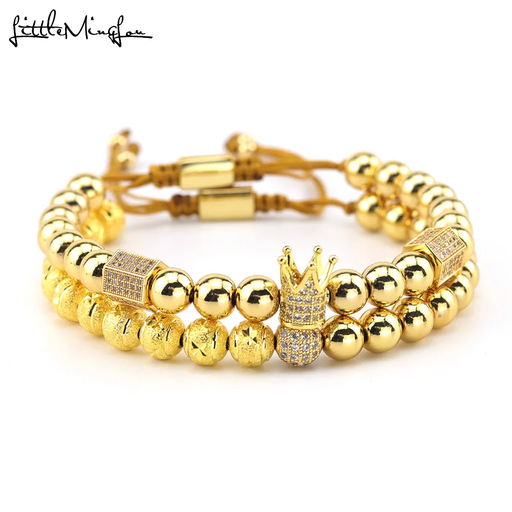 Luxury Crown Bracelets Set Paved White CZ Ball Charm Copper Bead Macrame Handmade Adjustable Bracelets & Bangles For Men Jewelry
Luxury Crown Bracelets Set Paved White CZ Ball Charm Copper Bead Macrame Handmade Adjustable Bracelets & Bangles For Men Jewelry