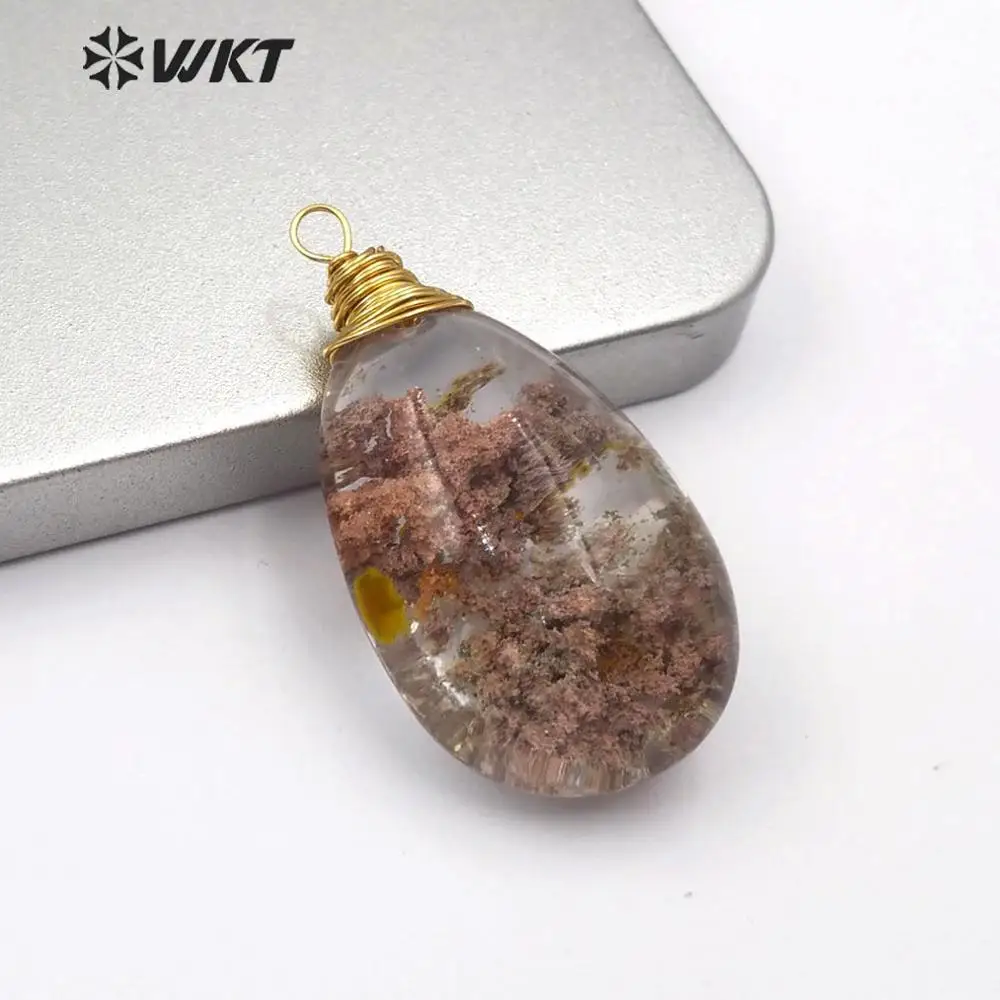 WT-P1454 Natural Crystal Quartz Pendant With Gold Elliptical Shapes Jewelry For Women Gift Stone Decoration
WT-P1454 Natural Crystal Quartz Pendant With Gold Elliptical Shapes Jewelry For Women Gift Stone Decoration