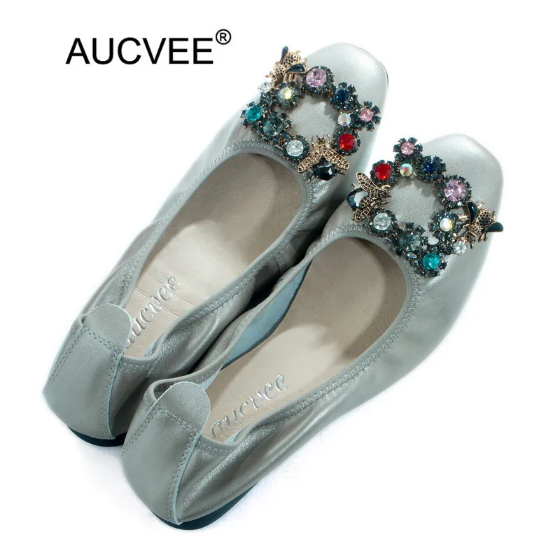 2021 Genuine Leather Single Shoes Woman Shallow Mouth Crystal Ladies Loafers Spring Autumn Female Ballet Flats Shoes Big Size 43
2021 Genuine Leather Single Shoes Woman Shallow Mouth Crystal Ladies Loafers Spring Autumn Female Ballet Flats Shoes Big Size 43