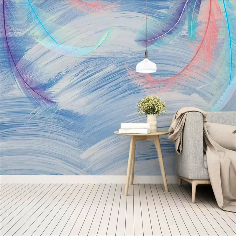 Decorative wallpaper Modern simple hand-painted style feather background wall painting
Decorative wallpaper Modern simple hand-painted style feather background wall painting