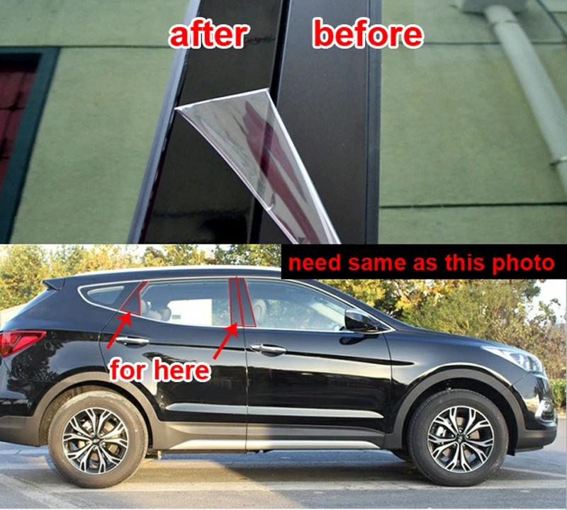 6pcs Glossy black PC for hyundai Santa Fe 2013-2018 Window trim BC column Decoration sticker
6pcs Glossy black PC for hyundai Santa Fe 2013-2018 Window trim BC column Decoration sticker