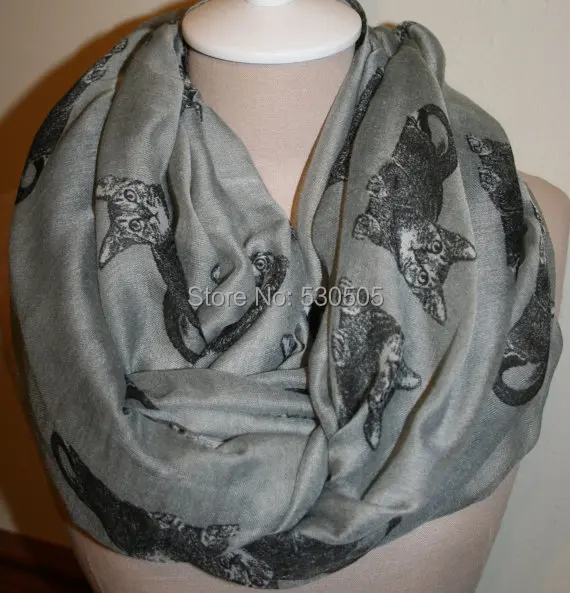 Cat Infinity Scarf-Grey Kitty Cat Print Scarf Chunky Infinity Scarf -Gray Cat
Cat Infinity Scarf-Grey Kitty Cat Print Scarf Chunky Infinity Scarf -Gray Cat