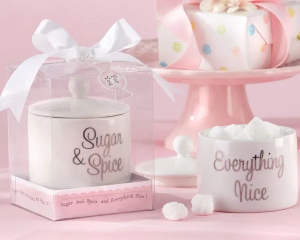 50PCS/LOT+Free shipping by Fedex+"Sugar & Spice Everything Nice" Ceramic Sugar Bowl+Novelty wedding favors baby shower gift
50PCS/LOT+Free shipping by Fedex+"Sugar & Spice Everything Nice" Ceramic Sugar Bowl+Novelty wedding favors baby shower gift