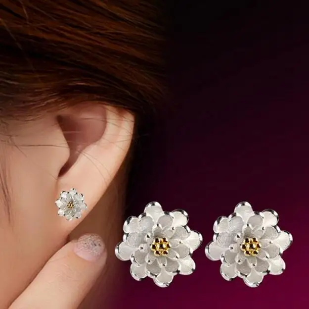 Wholesale Jewelry Sweet Elegant Fashion For Woman Wedding Gift Small Fresh Lotus 925 Sterling Silver Stud Earrings Ys294
Wholesale Jewelry Sweet Elegant Fashion For Woman Wedding Gift Small Fresh Lotus 925 Sterling Silver Stud Earrings Ys294