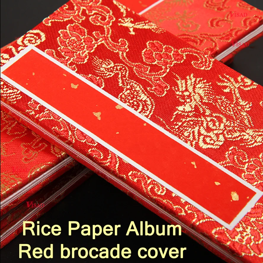 Red Chinese Rice Paper Album Book Brocade Cover Art Supply Wedding invitation Notebook
Red Chinese Rice Paper Album Book Brocade Cover Art Supply Wedding invitation Notebook