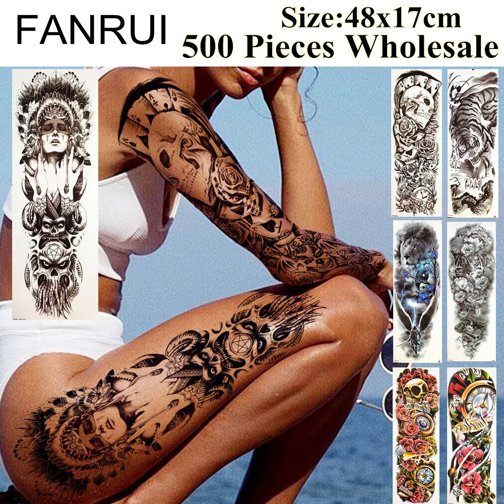 FANRUI 500 Pieces Wholesale Fake Full Arm Tattoo Temporary Long 48x17cm Flower Fox Tatoo Flash Body Art Tattoo Stickers Supplies
FANRUI 500 Pieces Wholesale Fake Full Arm Tattoo Temporary Long 48x17cm Flower Fox Tatoo Flash Body Art Tattoo Stickers Supplies
