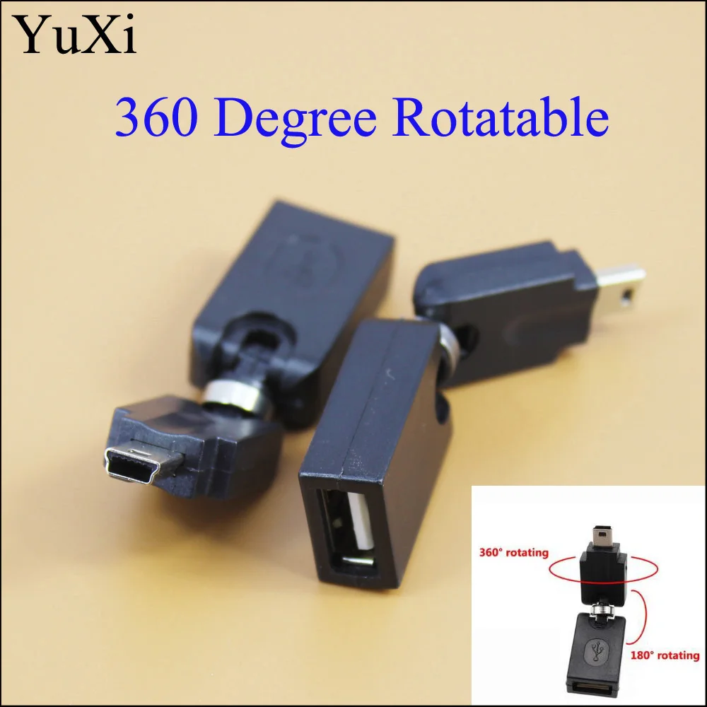 YuXi Mini 5 Pin Male To USB 2.0 Type A Male 360 Degree Rotation Angle Adapter Extension Adaptor for MP3 MP4 players HY899
YuXi Mini 5 Pin Male To USB 2.0 Type A Male 360 Degree Rotation Angle Adapter Extension Adaptor for MP3 MP4 players HY899